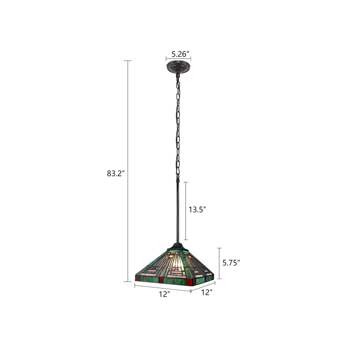 CH3T359BM12-DP1 Mini Pendant by Chloe Lighting – exact color of each glass piece may vary due to each piece being hand crafted