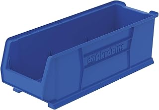 Akro-Mils 30292 Super-Size AkroBins Plastic Storage Bins, Space-Saving Stackable Bins for Garage, Classroom, Warehouse Organization, 30" L x 11" W x 10" H, Blue, 4-Pack
