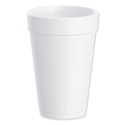 Dart 16J16 Foam Drink Cups, 16oz, White, 25 per Bag (Case of 40 Bags)