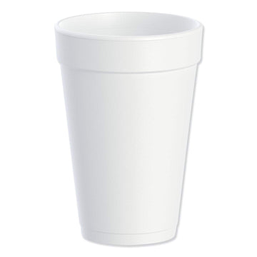 Dart 16J16 Foam Drink Cups, 16oz, White, 25 per Bag (Case of 40 Bags)