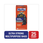 Ultra Flex 30 Gal. Large Trash Bags with Drawstring 25 ct (Pack of 6) by Hefty – 1 Count (Pack of 1), 30.0 gallons, Plastic, Black, Model E80627