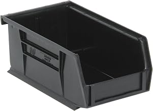 QUANTUM STORAGE SYSTEMS QUS220BR Ultra Stack & Hang Recycled Plastic Heavy Duty Part Organizer Black Bins 8" L x 5" W x 3" H 24 Pack