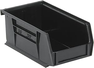 QUANTUM STORAGE SYSTEMS QUS220CO Conductive Ultra Stack & Hang Heavy Duty Part Organizer Black Bins 8" L x 5" W x 3" H 24 Pack