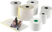 National Checking Company White 1 Ply Register Roll Tape, 3.13 inch - 30 Rolls per case.