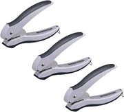 Bostitch Office EZ Squeeze One-Hole Punch, 10 Sheet Capacity, Lightweight, Gray/Blue, Pack of 3
