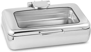 3995G Jazz Rock Collection 8 Quart Induction Chafer, Rectangular, Full Glass Hinged Cover, Hotel Grade