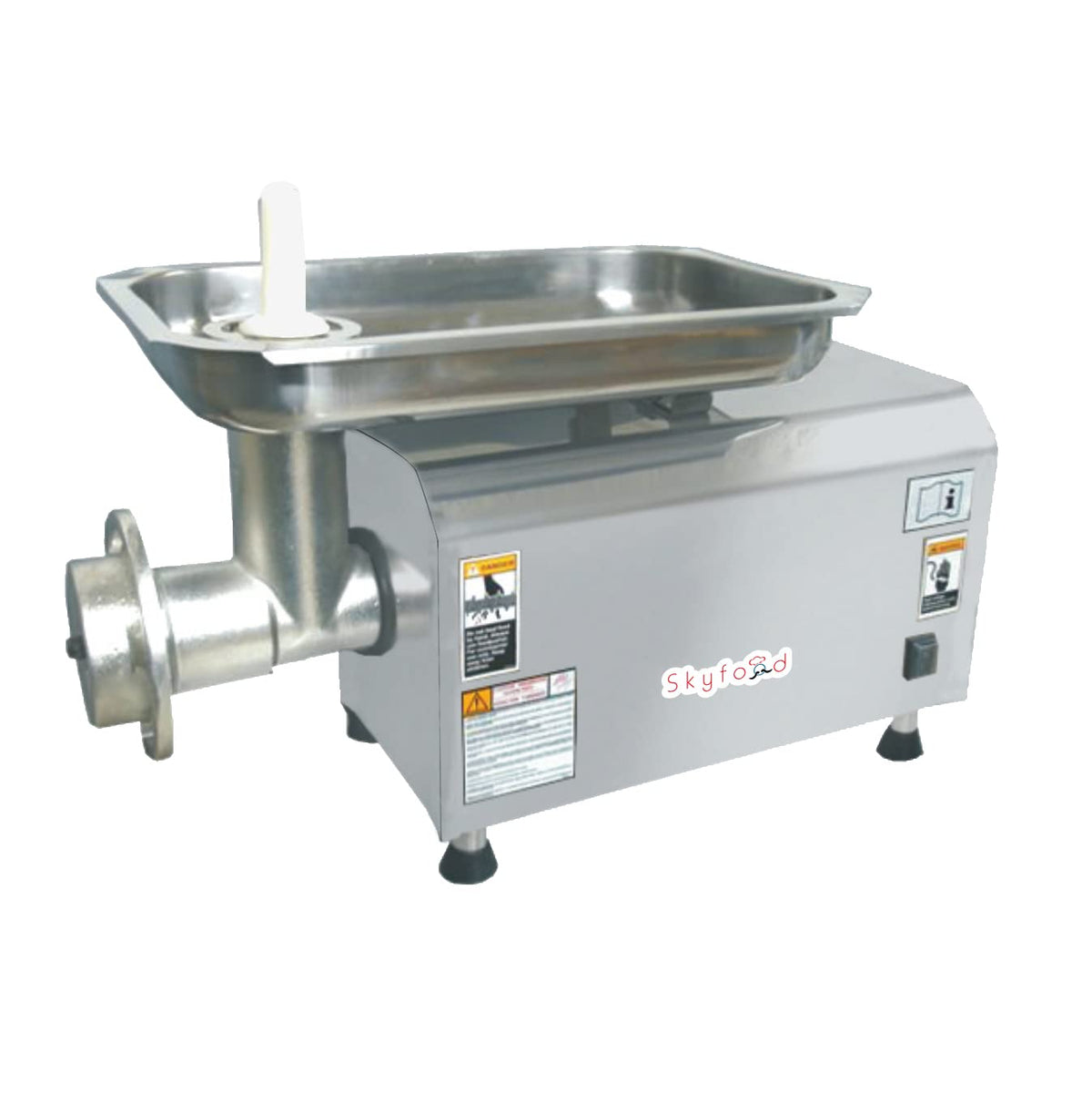 w/Large Guarded Feed Throat by Skyfood – 17 x 15 x 29, Stainless Steel, Silver, Model Tom-PCI-22G