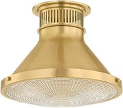 Hudson Valley Lighting MDS2402-AGB Highclere - 1 Light Flush Mount - 9.75 Inches Tall and 12.75 Inches Wide - Aged Brass