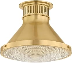 Hudson Valley Lighting MDS2402-AGB Highclere - 1 Light Flush Mount - 9.75 Inches Tall and 12.75 Inches Wide - Aged Brass