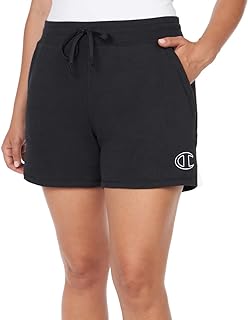 Champion Ladies' French Terry Sueded Short (US, Alpha, Small, Regular, Regular, Black)