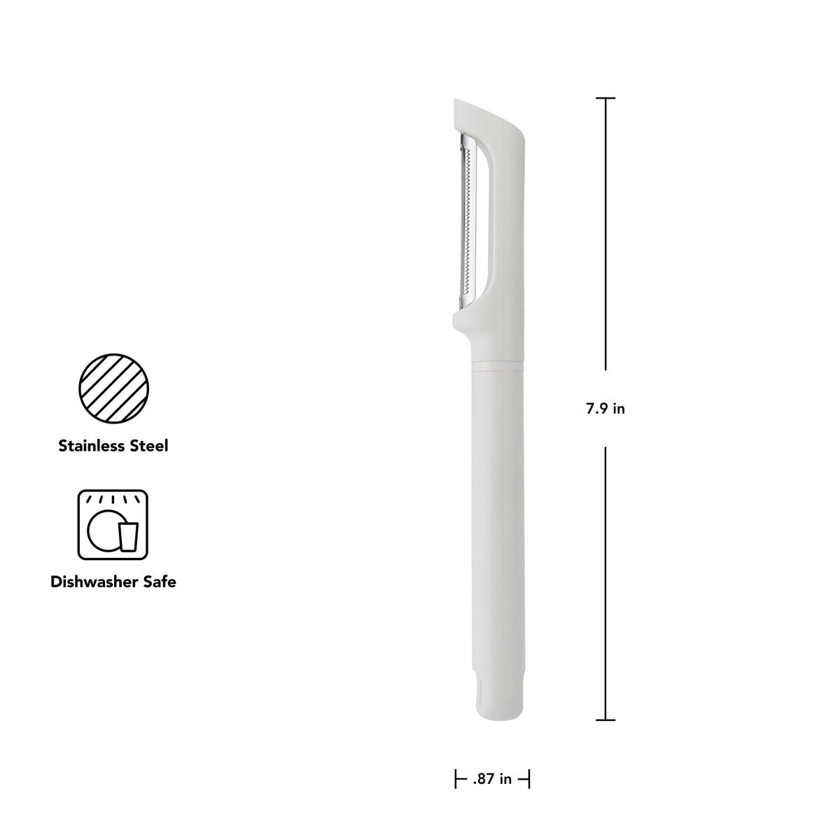 Vegetable Peeler by KitchenAid – 7.9-Inch (Pack of 12), Plastic, Porcelain White, Pack of 12, Model KHA112OHPNA