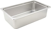 Winco 27.3 qt Full Size Silver Stainless Steel Steam Pan (Set of 12)