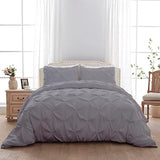 Silver King (106'' x 90'') Size 1 Piece Pinch Pleated Comforter Set (1 Comforter Only) 100% Egyptian Cotton Duvet Insert 500 GSM Bedding Set Quilted Pintuck Comforters Set