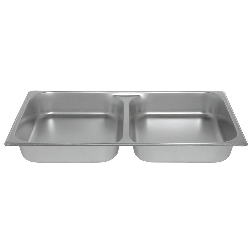 Full Size 24 Gauge Stainless Steel Divided Steam Table Pan - 2 1/2"D by HUBERT – Large, Stainless Steel, Silver, Model 6002DV