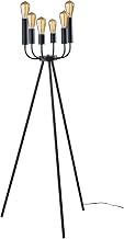 Adesso Black Floor Lamp with Exposed Bulbs
