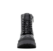 Women's Anya Patent Combat Boot by Lee – 9.5, Black Mono, Model W000055-9800