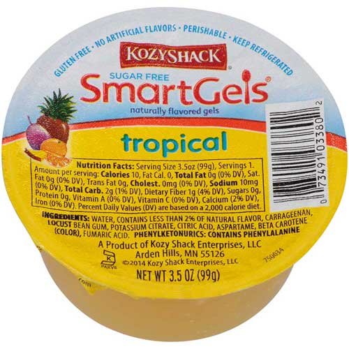 Sugar Free Tropical Smartgels by Kozy Shack – Pack of 48, Model 3380