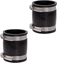 Fernco 1056-22 2-in. Flexible PVC Pipe Coupling for Cast Iron and Plastic Plumbing Connections, 2–Pack