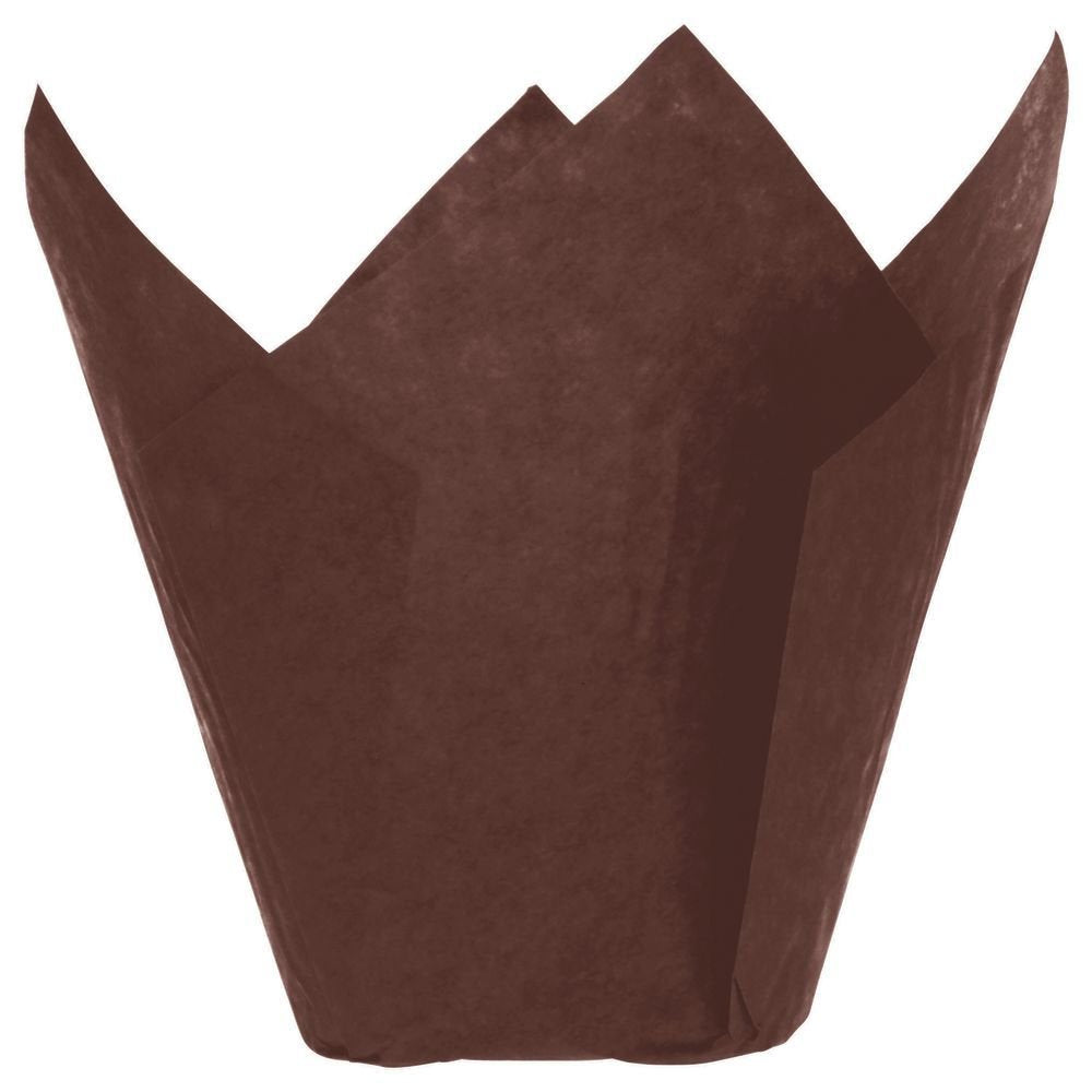 Tulip Baking Cups Cupcake Liners Brown - 2" Dia x 4" H 2000 Per Case by NOVACART – Paper, Brown