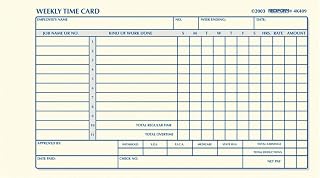 Rediform Employee Time Card, Weekly, Green Eye-Ease Paper, 4.25" x 7", 100 Cards Per Pad (4K409)