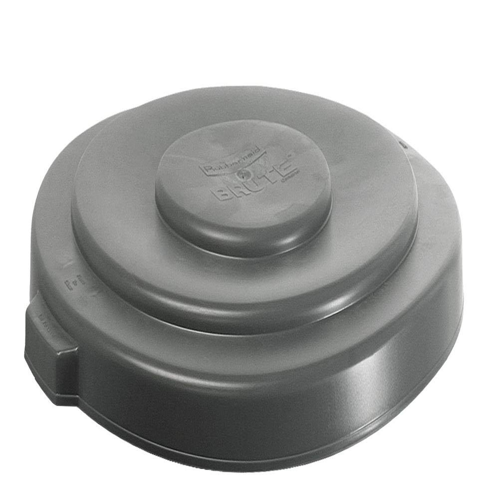 Round Brute Lid by Rubbermaid – 55 Gal, Plastic, Gray, Model FG265400GRAY