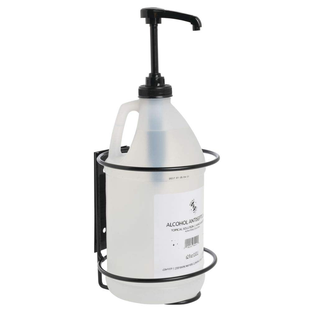 Hand Sanitizers by HUBERT Black Wire Wall Mount Wipe/Sanitizer Holder - 6"Dia x 7"H – SteelWire, Black, Model WCH0514