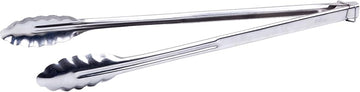 Winco 16" Silver Heavy-Duty Utility Stainless Steel Tongs