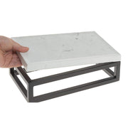 Black Display Riser with Marble Top - 3 1/5" H by HUBERT – Metal, Black, Model 39035+14683