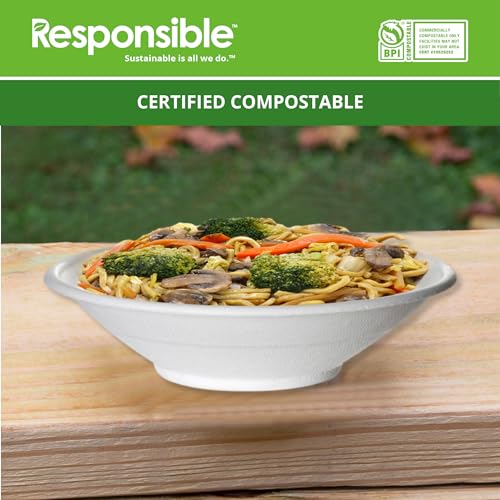 Responsible Products 24 oz (50 Count) / Classic White / Casual Bowls
