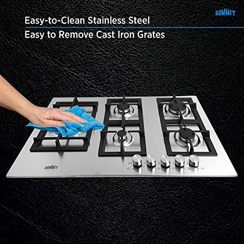Summit Appliance Stainless Steel / 34 Inch / Natural Gas Cooktops