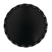 Delfin 11" x 1" Black Round Ruffle Tray by Delfin Design – 11", Melamine, Black, Model TRD-11RF-010