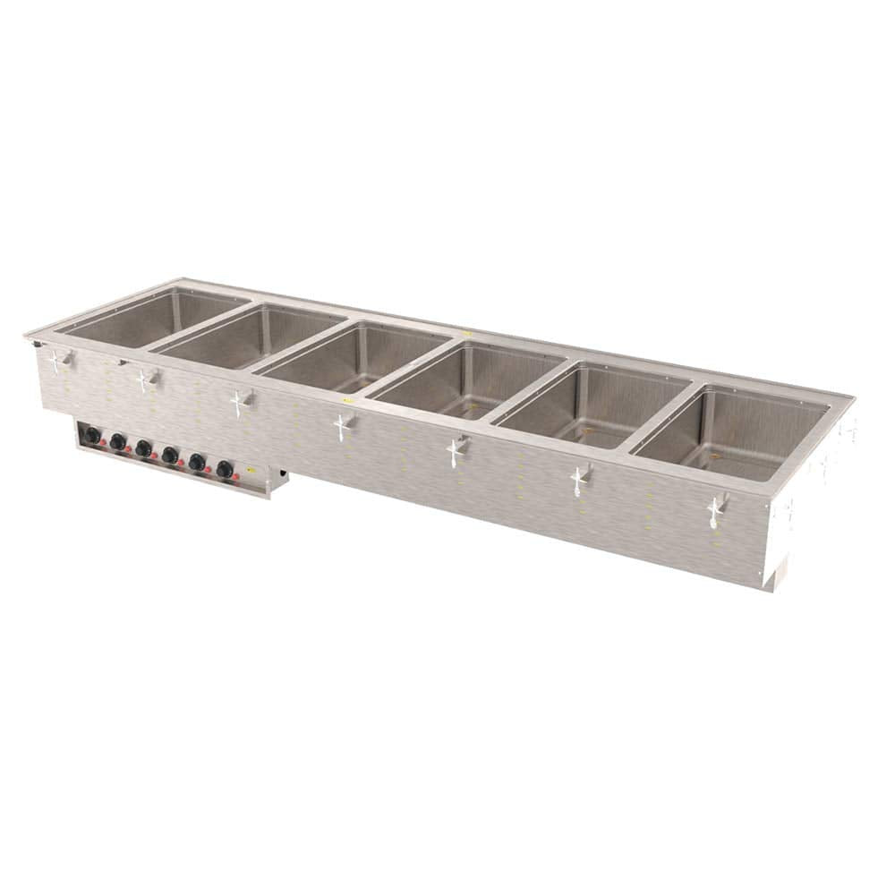6-WELL HOT MODULAR DROP-IN W/INFINITE CONTROL & STANDARD DRAIN by Vollrath – 30.00x83.00x18.00, In Description, Check Images, Model 36409