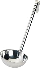 Winco 24 oz Red One Piece Stainless Steel Ladle, Heavy-Duty