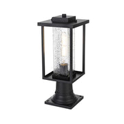 Philip 7" Outdoor Pendant in Black by Elegant Lighting – 7.00" x 17.00" x 7.00", Glass, Black, Model OD307P17BK