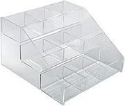 Azar Displays 326039 Three-Tier Counter with 9-Compartment Counter Step Display, 12" W x 11.75" D x 7.125" H