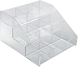 Azar Displays 326039 Three-Tier Counter with 9-Compartment Counter Step Display, 12" W x 11.75" D x 7.125" H