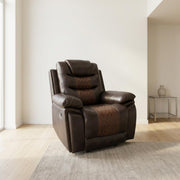 Upholstered Glider Recliner with Black Legs by Starlight Canyon Home – Hardwood and Plywood, 80% Polyester and 20% PU, Brown