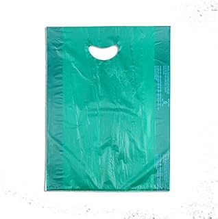 LK Packaging 12" x 3" x 18" 0.7 mil Teal Green HDPE Merchandise Bag w/Die Cut Handle, 500/CS