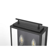 Valentin Two Light Outdoor Wall Sconce Black by Lighting Design – 8.2", Iron, Black