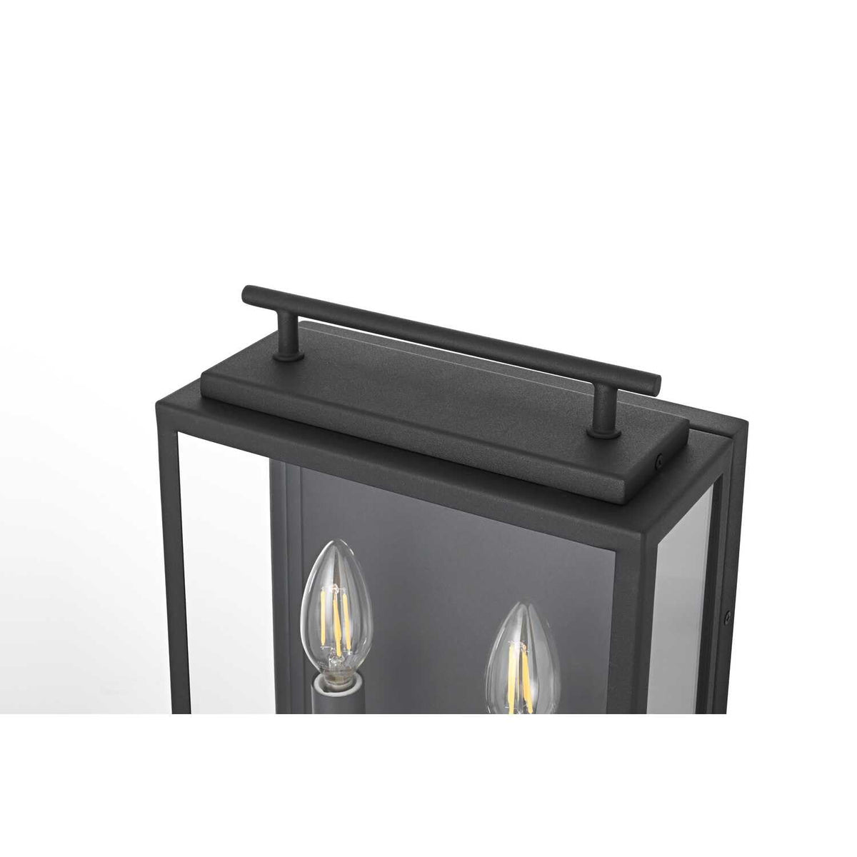 Valentin Two Light Outdoor Wall Sconce Black by Lighting Design – 8.2", Iron, Black