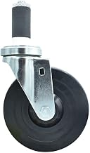 BK Resources 5" Hard Rubber 1-1/4" Expanding Stem Swivel Caster for Work Tables, NSF, 300lb Capacity Per Wheel