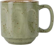 Tuxton Artisan Geode Geode Olive Reactive Natural 12-Ounce Stackable Yukon Mug, Case of 24, Green; Scratch Resistant; Chip Resistant; Lead & Cadmium Free; Dishwasher, Microwave, Oven Safe