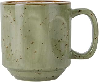 Tuxton Artisan Geode Geode Olive Reactive Natural 12-Ounce Stackable Yukon Mug, Case of 24, Green; Scratch Resistant; Chip Resistant; Lead & Cadmium Free; Dishwasher, Microwave, Oven Safe