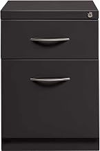 Global Industrial 2 Drawer Box/File Pedestal, 15" W x 20" D x 21-3/4"H, Charcoal