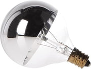 Satco S3244 120V Candelabra Base 25-Watt G16.5 Light Bulb, Silver Crown