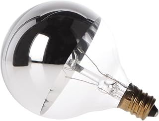 Satco S3244 120V Candelabra Base 25-Watt G16.5 Light Bulb, Silver Crown