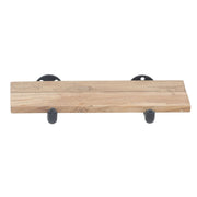 Reclaimed Wood Wall Shelf with Pipe Fitting - 24" L x 8" W x 1" H by HUBERT – Wood, Brown, Model 29607