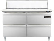 DL48-12C-D Designer Line Sandwich Unit, 48" W, With 12 Pan Top Openings, 19" Cutting Board & Four Drawers