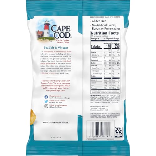 Cape Cod Sea Salt & Vinegar / 2.5 Ounce (Pack of 24) / 1 Potato
