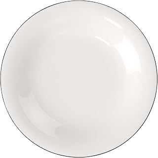 Villeroy & Boch Black Lines Dinner Plate White with Black Rim, Dishwasher-Safe, Microwave-Safe, Flat Dining Plate, Tableware, Large Plate, Premium Porcelain